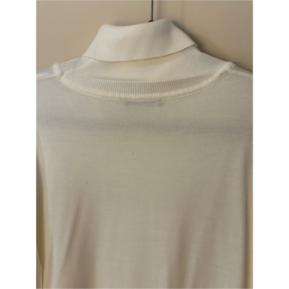 Dolce Roma Cream Knit Turtleneck Sweater Top Womens Sz Large - Picture 7 of 12